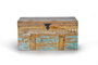 GINER Y COLOMER - Baûl de Rangement Artisanal en Bois Recyclé Multicolor - Coffre 80x40x40 cm, Grande Capacité, avec Ouverture Supérieure